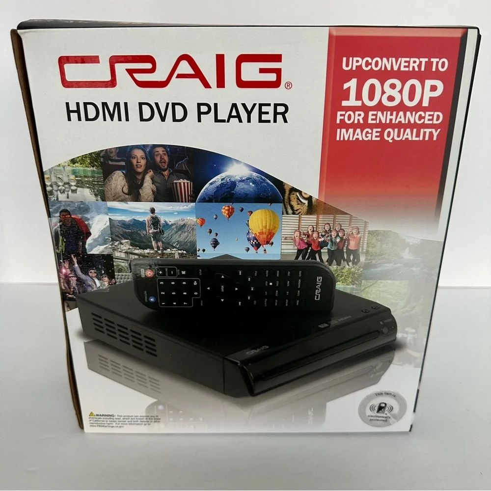 Craig CVD401A HDMI DVD Player 1080p Upconvert Remote Manual Tested Works